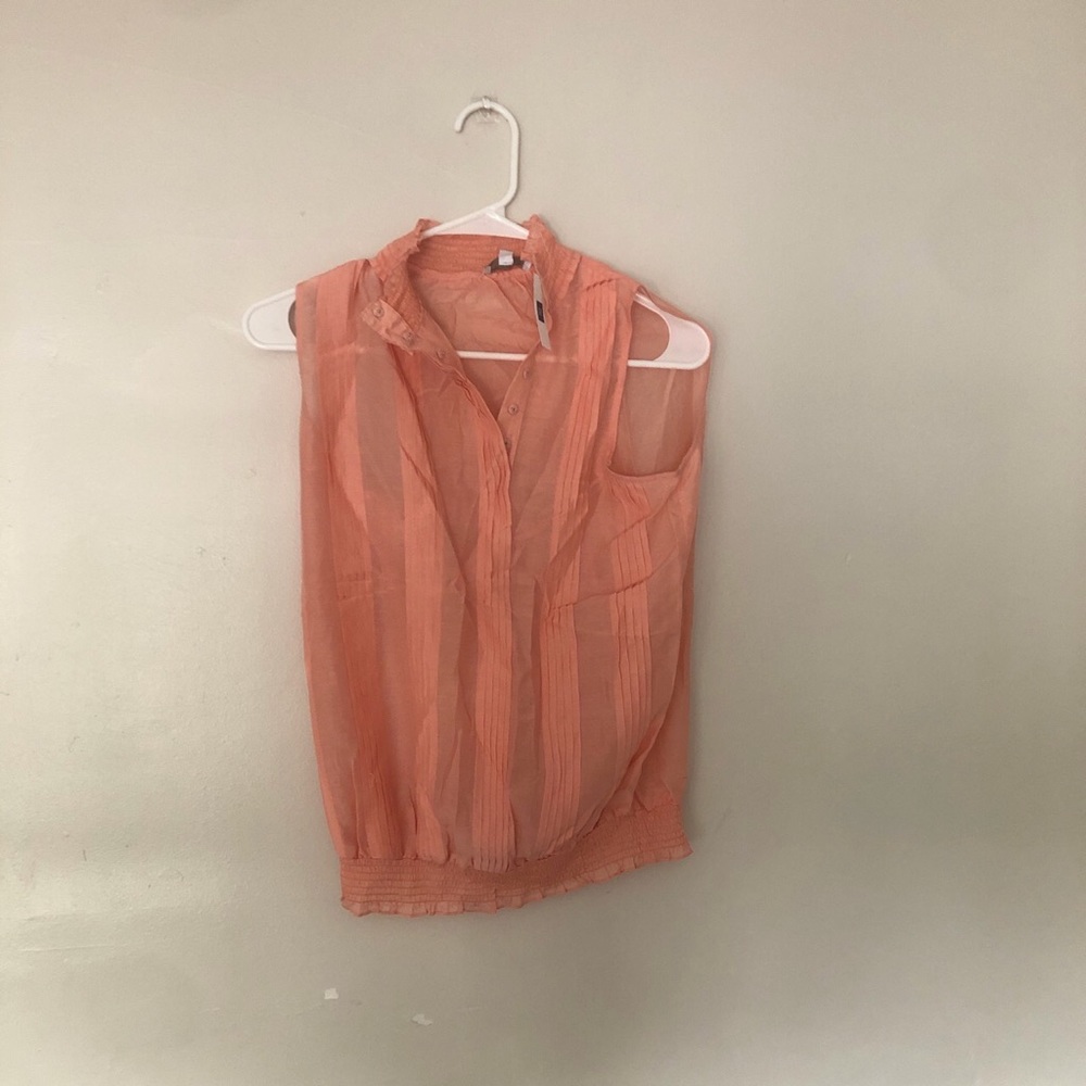 Pink striped blouse